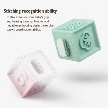 3D Touch Kubo Įspausti Pusės Kamuolys Plytų Vonia Teether Išspausti Kūdikis Didelis, Minkšto Plastiko, Silikono Gumos Blokai Žaislai