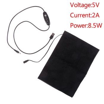 1pc Nešiojamas USB Elektrinio Šildymo kilimėlis 3 Pavara Reguliuoti Temperatūrą 