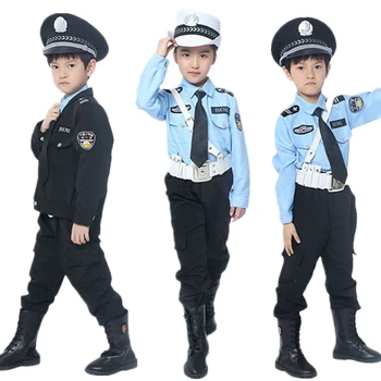7Style Halloween Kostiumai Vaikams Eismo Policijos Uniformą Karnavalas Policininkai Šalies Etapo Rezultatus Berniukų, Mergaičių Drabužiai