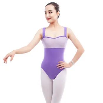 Baleto Leotard Moterų violetinė Dancewear Suaugusiųjų Šokių Praktikos Gimnastikos Leotard Ponios Sexy backless nėrinių Konkurencijos Jumpsuits
