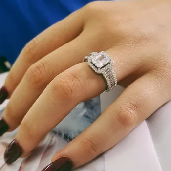 Nekilnojamojo originalus kieto nekilnojamojo naujausias mados dizaino sidabro AAA cirkonis moterų papuošalai vestuvinis žiedas asmeninį R4607