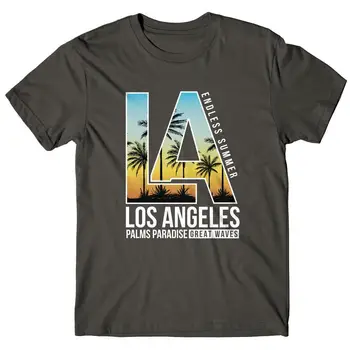 Aukštos Kokybės Atsitiktinis Spausdinimo Tee Shirt Mens T-Shirt Los Andželo Palm Paradise Vasaros T-shirt