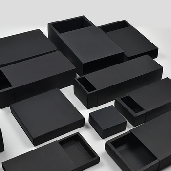 20pcs juodos ir baltos spalvos kraft popieriaus dovanų stalčių kartono, naudojami vestuvių dovana vyniojimo carton stumdomas dangtelis dovanų dėžutėje dėžutėje