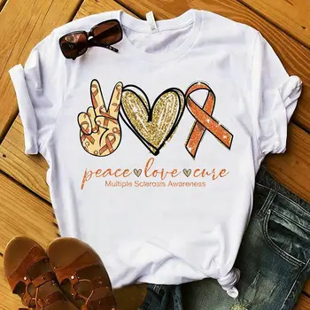 Taikos Meilės Išgydyti Išsėtinės Sklerozės Informavimo T-Shirt