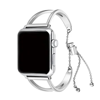 CRETED Diržu, Apple Watch band iWatch 4 3 2 42mm/38mm/44mm/40mm correa nerūdijančio plieno apyrankės dirželio mergina mados dizaino grandinės