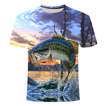 2020 Naujas Mados Vyrams marškinėliai 3D Print t shirt Naujas karpis Mados Gyvūnų Žvejybos Meno marškinėliai tees šortai rankovėmis Unisex Drabužiai
