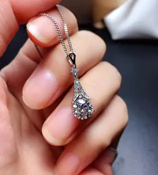 Naujas moissanite Auskarai Karoliai 925 gryno sidabro aukštos kokybės perlas. Diamond lady Auskarai