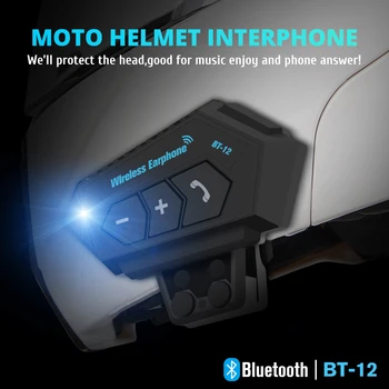 HEROBIKER Motociklo Šalmas laisvų Rankų įrangą Belaidžiu Bluetooth Ausinių Garsiakalbis, laisvų Rankų įranga, Muzikos Automatinis Atsiliepimas Hands-Free BT-12