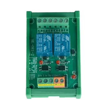 2 kanalų Sukelti Įtampos Relės Modulis PLC tikrai modulis optocoupler relės modulis DIN bėgelio tvirtinimo. PLC valdymo modulis
