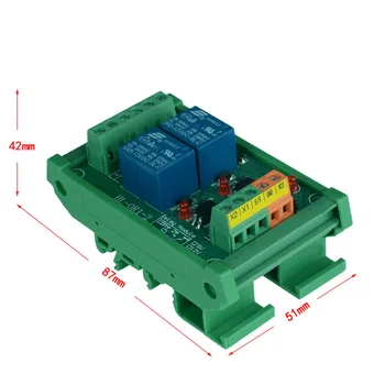 2 kanalų Sukelti Įtampos Relės Modulis PLC tikrai modulis optocoupler relės modulis DIN bėgelio tvirtinimo. PLC valdymo modulis