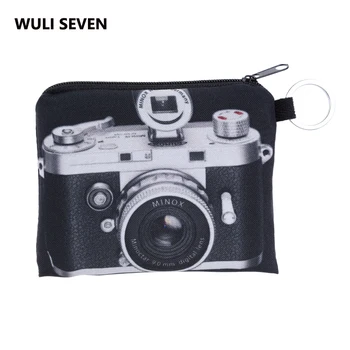 WULI SEPTYNIŲ Mielas Fotoaparato Dizainas Monetos Rankinėje 3D Skaitmeninis Spausdinimas Mažas Maišelis Raktų Žiedas Pakeisti Dėklas Moters Fantazijos Monetos Piniginėje