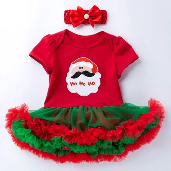 Hylidge Raudona Kūdikių Prekėms, Drabužiams Nustatyti Minkštutis Tiulio Mano Pirmoji Kalėdų Dress Nustatyti Princesė Baby Girl Romper Suknelės Naujagimio Rinkinys