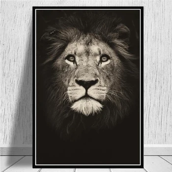 Liūtas-Tamsiai Drobė Menas, Plakatų Ir grafikos Gyvūnų Sienos Meno Dekoratyvinis Nuotraukas Afrikos Liūtas Drobės Tapybos Namų Sienų Dekoras