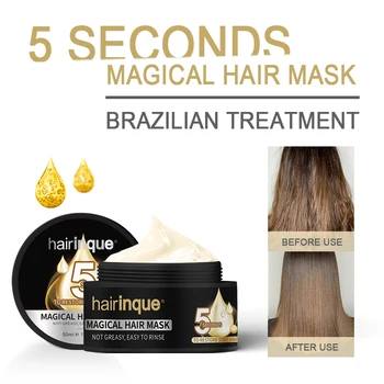 Naujas 50ml Brazilijos gydymo 5 sekundes plaukų kaukė Remonto Stebuklinga drėkinamasis plaukų žalą, atkurti minkštas plaukų priežiūros kaukė 11.11