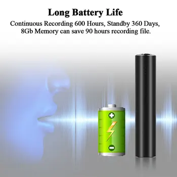 Super Mini Magnetinio Diktofonas Garso Aktyvuotas 500 Valandų Įrašymas 360 Dienų Laukimo Samrt MP3 Grotuvas
