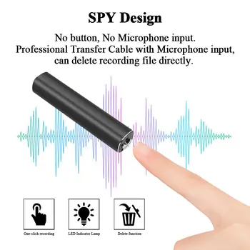 Super Mini Magnetinio Diktofonas Garso Aktyvuotas 500 Valandų Įrašymas 360 Dienų Laukimo Samrt MP3 Grotuvas