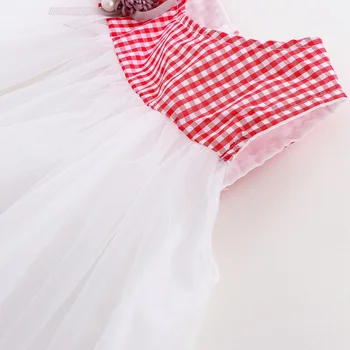 Puikus Vasaros Atsitiktinis Kūdikis Merginos Rankovių Pledas Modelio Tinklelio Suknelė Vaikams, Vaikiška Princesė Sundress Suknelės Mergina