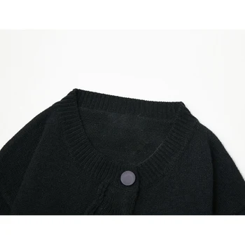 Vintage Black, Gothic Megztiniai Moterų 2020 M. Rudenį, Žiemą Nereguliariai Negabaritinių Ilgomis Rankovėmis Susagstomi Megztiniai Gotai Moterų Megztiniai Viršūnės