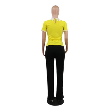 Aukštos Juosmens Office Lady Plus Size Marškinėliai 2021 Moterų Nėriniai Perlų Klubas Šalies Tees Vasaros Moterų Trumpomis Rankovėmis Bodycon Viršų