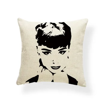 Audrey Hepburn Pagalvėlė Padengti Raudona Užvalkalai Juoda Kėdė Papuošalai Komiksai Mesti Pagalvėlė Padengti Balionas 17.7 Colių Už Kanapės Kūrybos