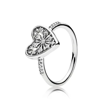 Baofu Nauja 925 Sterlingas Sidabro Žiedas Putojantis Meilės Snaigės Moterų Vestuvinį Žiedą Dovanų Aukštos Papuošalai