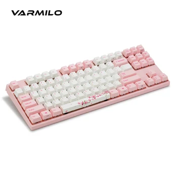 Varmilo sakura mechaninė klaviatūra laidinio statinės talpą, ašies V2 white backlight elektros konkurencijos žaidimas biuro klaviatūra