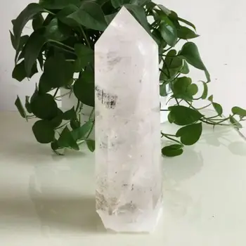 3000-3500g Natūralus baltas kvarco kristalo obeliskas lazdelė taško gydymo