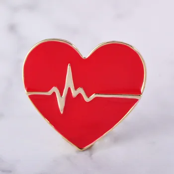 Blucome Red Emalį Meilės Širdies Formos Sagė Corsage Gydytojas, Slaugytoja Ligoninėje Ženklelis Specialios Konstrukcijos Širdis Sagės Apykaklės Įrašą