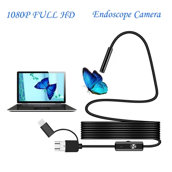 Endoskopą HD 1080P Tipo C/USB Borescope Vamzdelis Vandeniui Tikrinimo Endoskopą Kamera Su Led Šviesos 