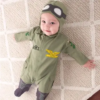 2019 naujas kostiumas,berniuko, romper naujagimio drabužėlių,mažylis berniukas, drabužiai,vaikams pilotas romper,kūdikiams ilgomis rankovėmis jumpsuit+hat