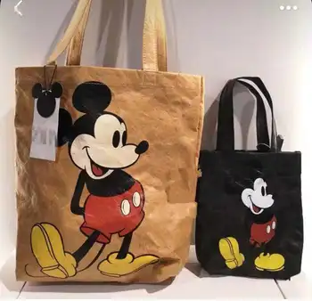 Disney Mickey mouse canves lady pečių maišą moterų rankinės Didelės talpos animacinių filmų pirkinių krepšys