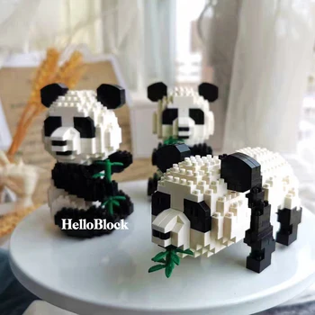 Balody Panda Diamond Blokai Mielas Animacinių filmų Panda 3D Modle Švietimo Plytų Anime Žaislai Berniukams Kalėdų Dovanos 18087