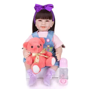 KEIUMI 22 Colių Reborn Lėles Kūdikiams 55 cm, Tikroviška Medžiaga Įstaiga Švietimo Naujagimis Baby Doll Žaislas Berniukas Vaikas Palymate