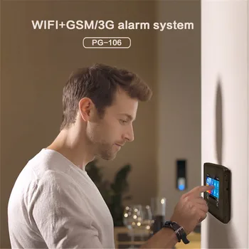3G GSM WIFI Apsaugos Signalizacijos Sistema app kontroliuoti Smart Home GPRS Belaidžio 433MHz Signalizacijos Komplektas su PIR Jutiklis, Sirena Durų Jutiklis & RFID
