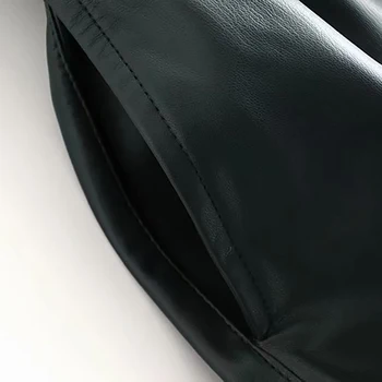 Aachoae Moterų PU Dirbtiniais Odos Sijonas Su Diržu 2020 M. Aukštos Juosmens Plisuotos Streetwear Sijonai Elegantiškos Linijos Mini Sijonas Faldas Mujer