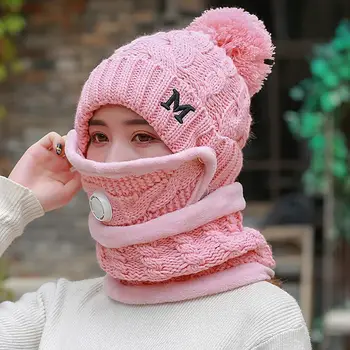 2020 Nauja, Moterų Žiemos Skrybėlę Šalikas Mergaitėms Mados Kietas Šiltos Kepurės Megztos Beanies Kepurė Šalikas Rinkinys Storų Moterų Bžūp Didmeninės