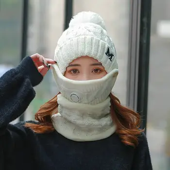 2020 Nauja, Moterų Žiemos Skrybėlę Šalikas Mergaitėms Mados Kietas Šiltos Kepurės Megztos Beanies Kepurė Šalikas Rinkinys Storų Moterų Bžūp Didmeninės