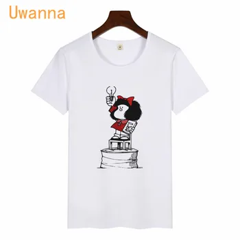 Animacinių filmų Mielas Toda Mafalda Spausdinti kawaii marškinėliai naujas vasaros trumpas rankovės mados atsitiktinis baltos viršūnės graphic marškinėliai moterims drabužių