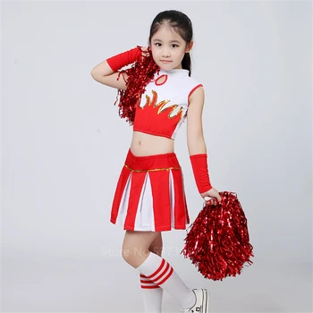 Mokyklines Uniformas Vaikams Cheerleader Kostiumai Merginos Sijonas Karnavalas Šalies Konkurencijos Žaidimo Etapo Rezultatus Drabužių Rinkinys