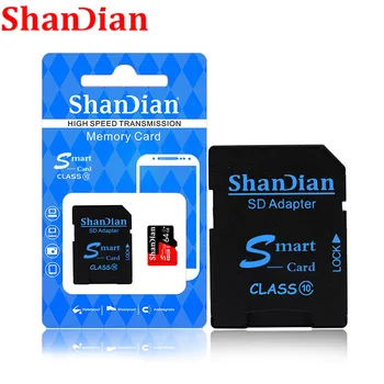 SHANDIAN Didelės spartos micro sd kortele 8GB 16GB 32GB 64GB class 10 Flash Atminties Kortelė micro sd 32gb sdcard už išmanųjį telefoną/fotoaparatą