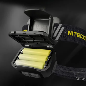 Nitecore NU35 Dual Power Hybrid USB-C Įkrovimo Žibintai 460 LMs CREE XP-G3 S3 +CRI RAUDONA Built-In Li-ion Baterija ar 3xAAA