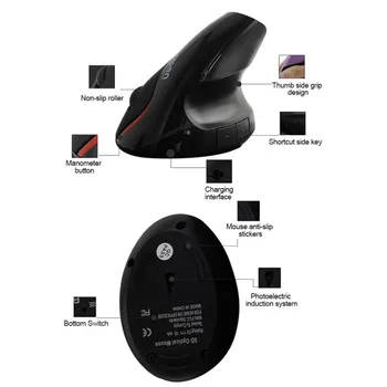 Laidinė Pelė USB Ergonomiškas Vertikalus Pelės 6D Pelių Atleisti Rankų Slėgio Peles Peles Optinė Ergonomiška Riešo Gydymo Nešiojamas KOMPIUTERIS