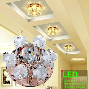 Crystal LED Lubų Šviesos, 3W 5W Eilėje LED Lempos 90-260V Modernių Lubų Lempa, LED Lubų Šviesos už Kambarį Apšvietimas