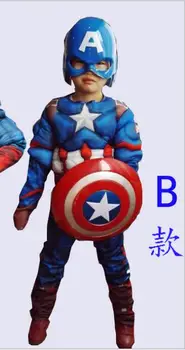 Superherojus Vaikai Raumenų Kapitonas Amerika Kostiumas Keršytojas Vaikas Cosplay Super Herojus Halloween Kostiumai Vaikams Berniukų, Mergaičių S-XL