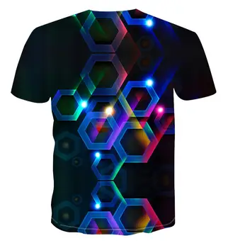 Vasaros 2020 vyriški trumpomis rankovėmis 3D T-shirt geometrinis spausdinti 3D T-shirt hip-hop mados laisvi marškinėliai briedis gyvūnų spausdinti s-6xl