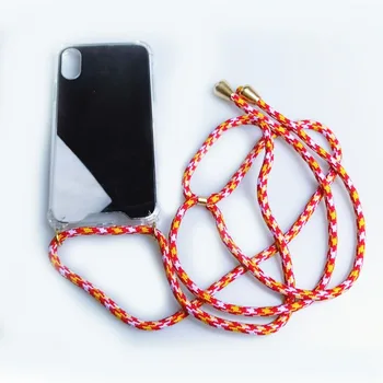 Veidrodis telefono dėklas su Kaklo Dirželiu Lyno iPhone 6 7 8 Plus X XS MAX XR Crossbody su Dirželiu ilgos grandinės telefono dangtelį