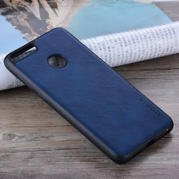 Atveju, Huawei P Smart 2018 funda Prabangių Senovinių Odos padengti odos telefonas silikono coque už Huawei Mėgautis 7S P Smart case 