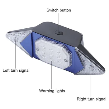 Mirksi Dviratį Apšvietimo Dviračių Posūkio Signalai, USB Smart LED Uodegos Šviesos Nuotolinio Valdymo Lemputė Naktį Jojimo Įspėjamasis Žibintas