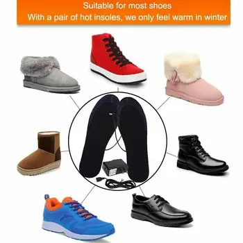 Elektra Šildomas Batų Vidpadžiai Šiltos Kojinės Kojų Šildytuvas USB Koja Žiemą Šilčiau Trinkelėmis UK