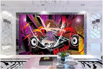 3d kambario tapetai užsakymą freskos Muzikos DJ Daren Animacinių filmų Grožio Baras, naktinis klubas fone kambarį tapetai, sienų ir 3 d